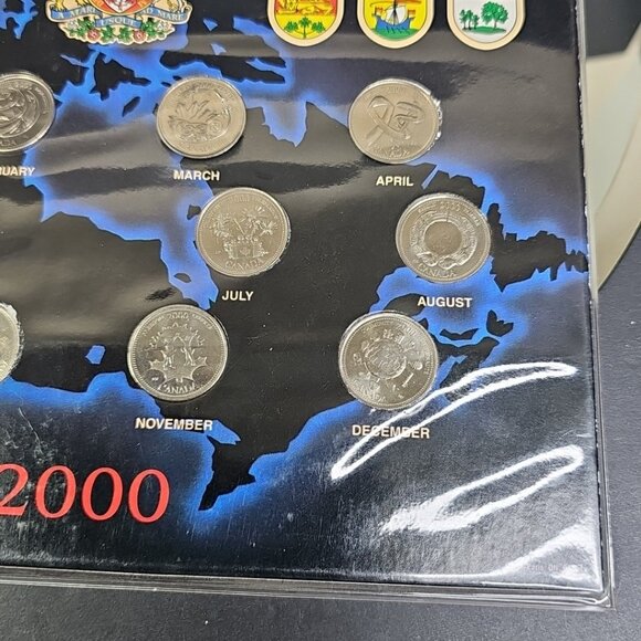 2000 CANADA MILLENNIUM QUARTERS UNC SET OF 12 COINS Gift Set - Picture 10 of 11